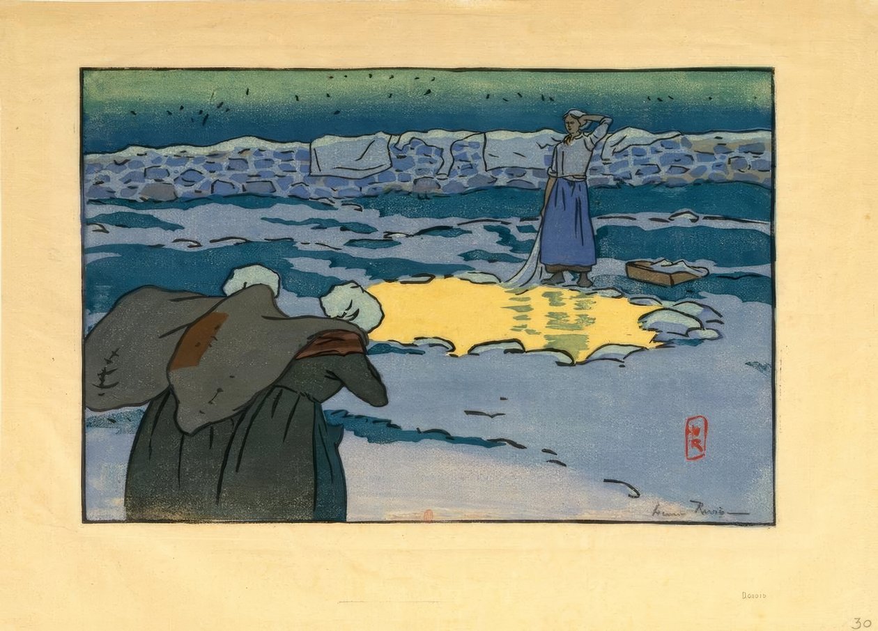 Lavanderia em Haut-Trestraou de Henri Rivière