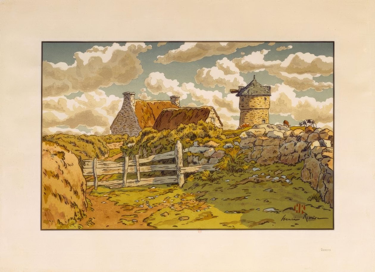 O velho moinho em Loguivy de Henri Rivière
