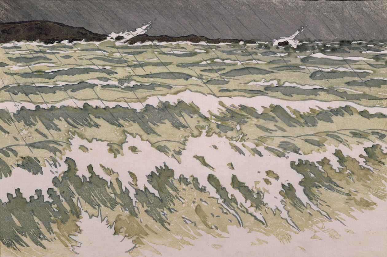 Chuva sobre o mar (aguarela sobre papel) de Henri Rivière