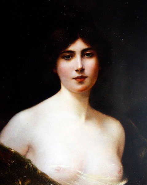 Retrato de uma Senhora, c.1890 (óleo sobre tela) de Henri Rondel