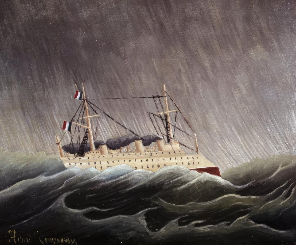 Barco na tempestade. Artista: HENRI ROUSSEAU. Museu: MUSEES NATIONAUX PARIS FRANCIA de Henri Rousseau