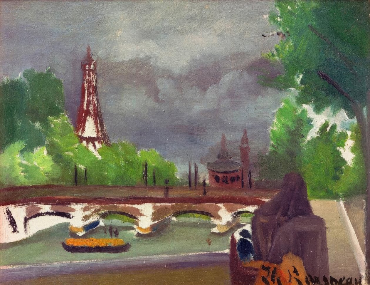 Esboço, vista da Torre Eiffel e Trocadero de Henri Rousseau