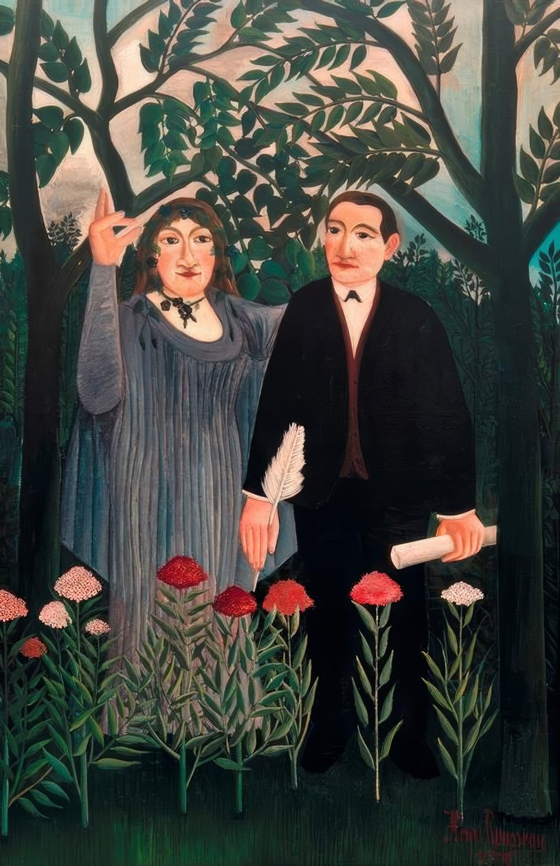 A musa que inspira o poeta de Henri Rousseau