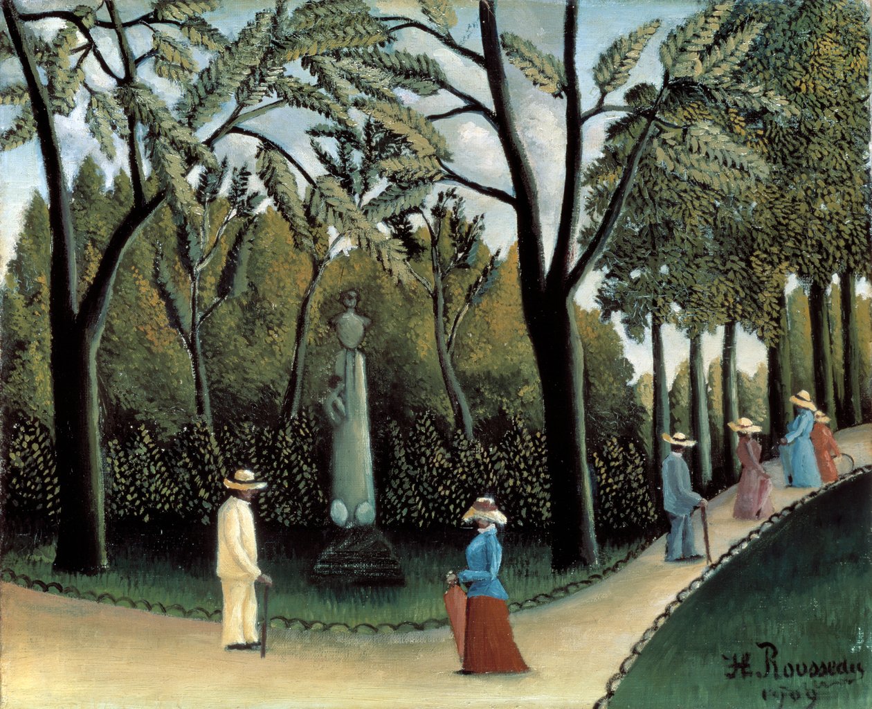 Jardins de Luxemburgo, Monumento a Chopin, 1909 de Henri Rousseau