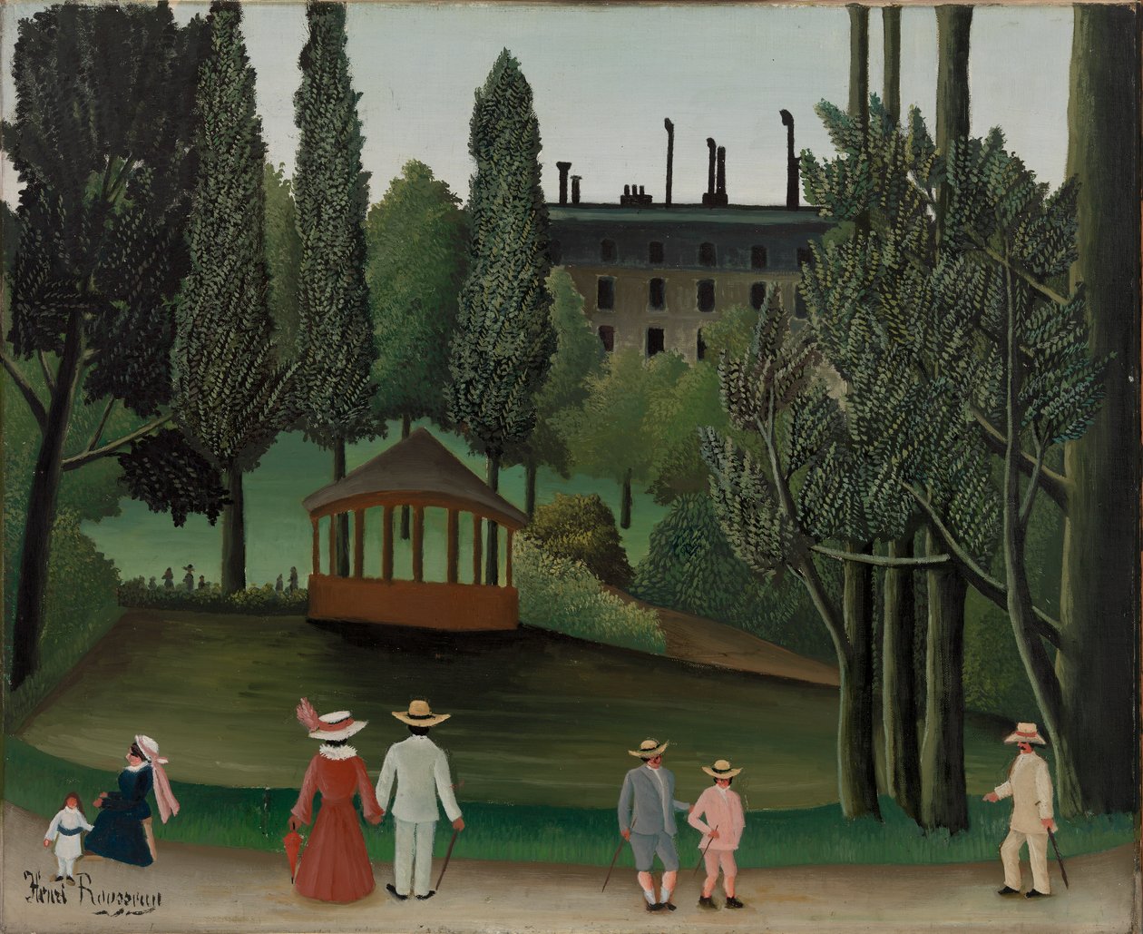 Vista do Parque Montsouris, o Quiosque de Henri Rousseau