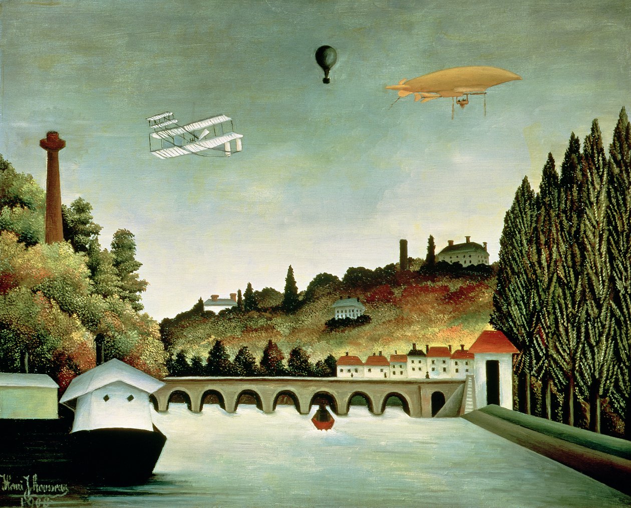 Vista da ponte em Sevres e as colinas de Clamart, St. Cloud e Bellevue, 1908 de Henri Rousseau