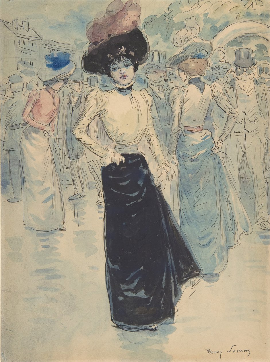Em Parisienne temos Crowded Street, ca. 1880-1907. de Henri Somm
