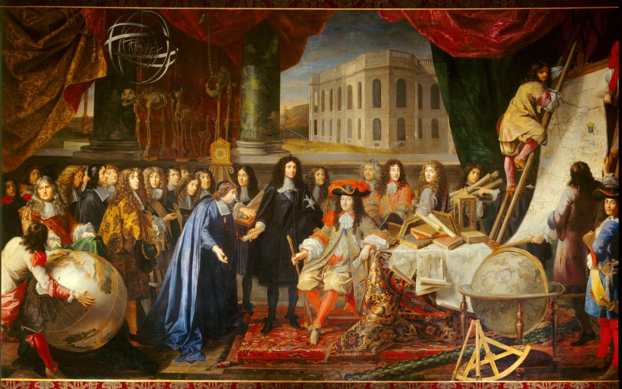 Colbert apresentando os membros da Academia Real das Ciências a Luís XIV em 1667 (óleo sobre tela) de Henri Testelin