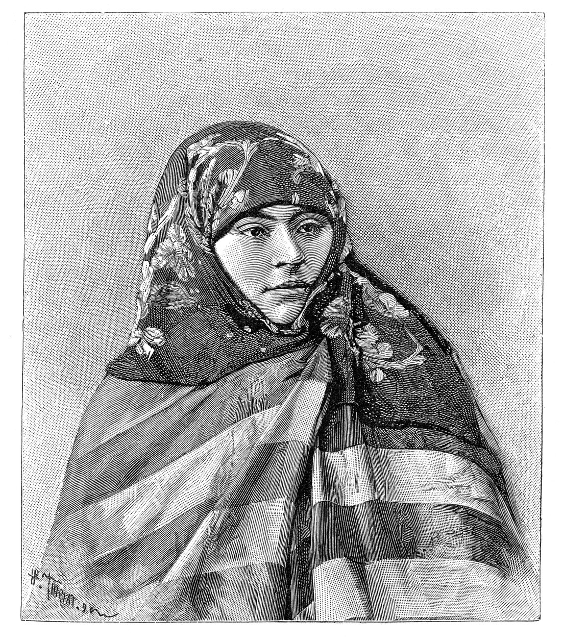 Uma mulher de Brussa, Turquia, 1895. de Henri Thiriat