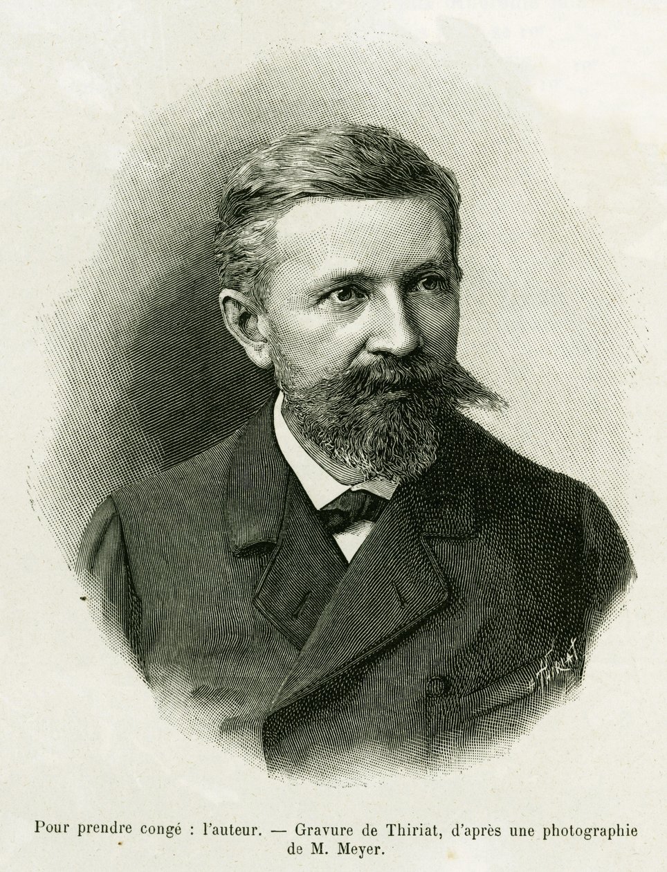 Retrato do autor: Charles Grad (1842-1890), político alemão, escritor e naturalista. Gravura de Thiriat, para ilustrar a história A Through Alsace and Lorraine, em 1887, de Charles Grad, deputado alemão, no tour du monde 1888, dirigido por Edouar de Henri Thiriat