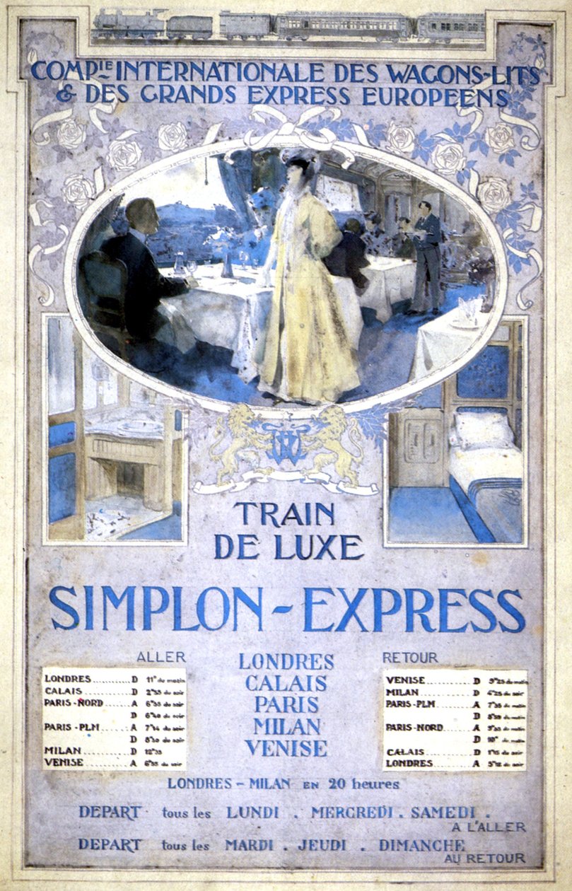 Comboio de luxo Simplon Express de Henri Toussaint