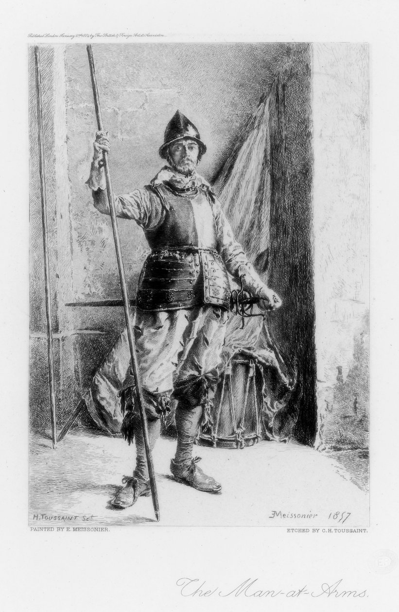 O homem de armas, c1880-1882. de Henri Toussaint