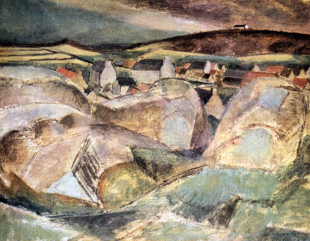 Vila entre as rochas, 1910 de Henri Victor Gabriel Le Fauconnier