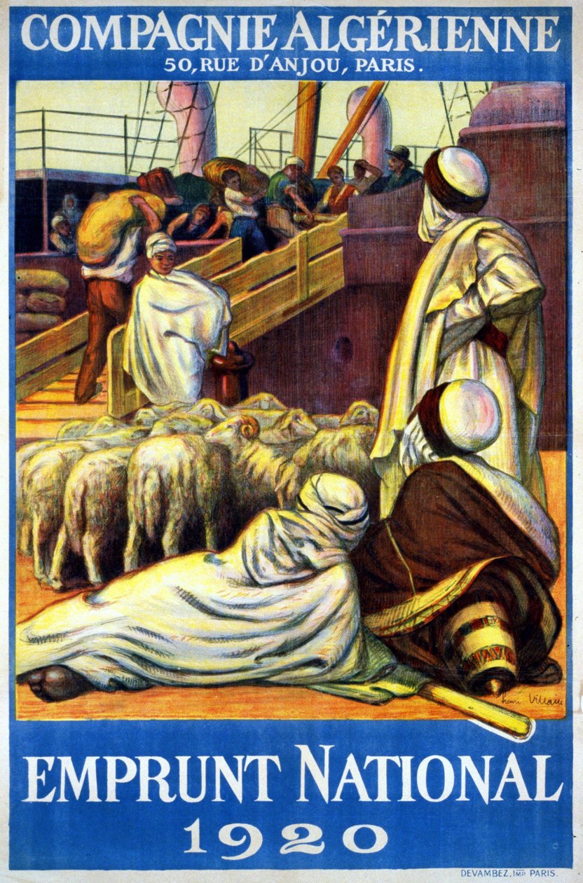 Cartaz da Companhia Argelina "National Borrowing de Henri Villain
