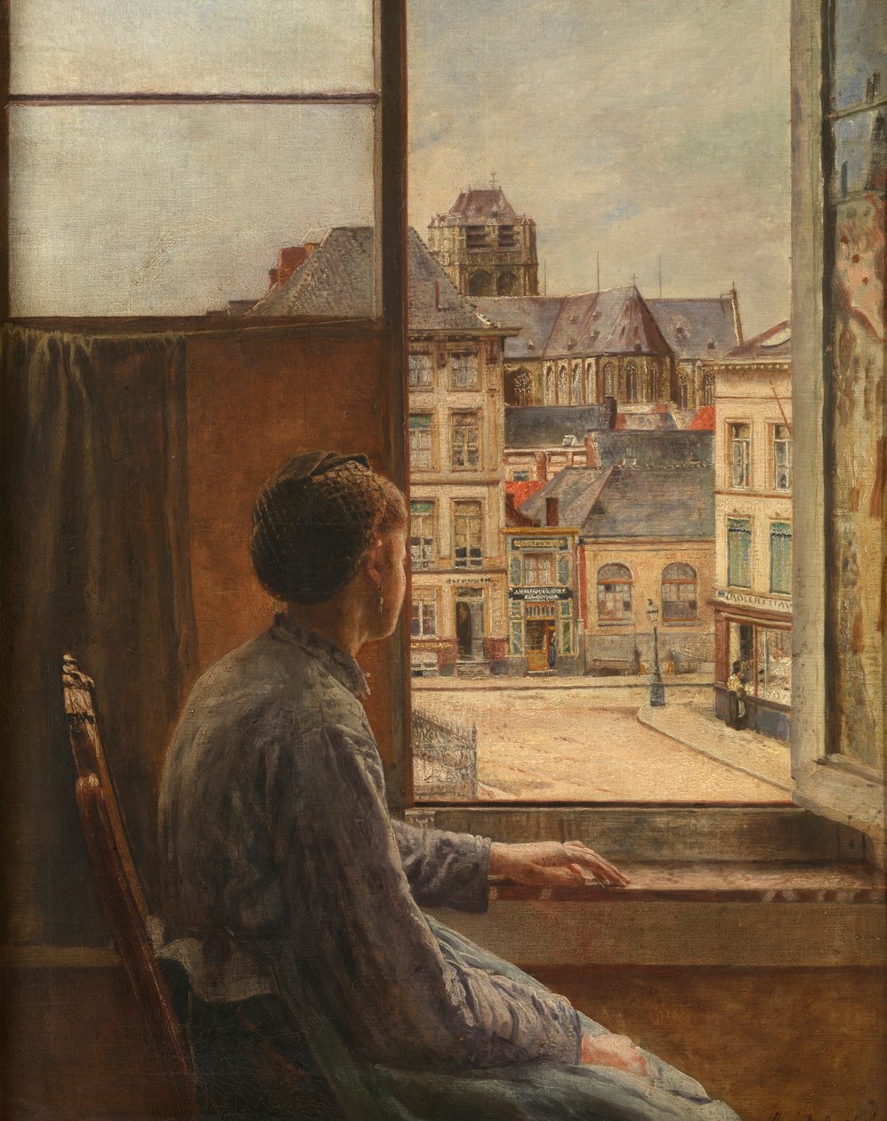 Teniersplace em Antuérpia (óleo sobre tela) de Henri de Braekeleer