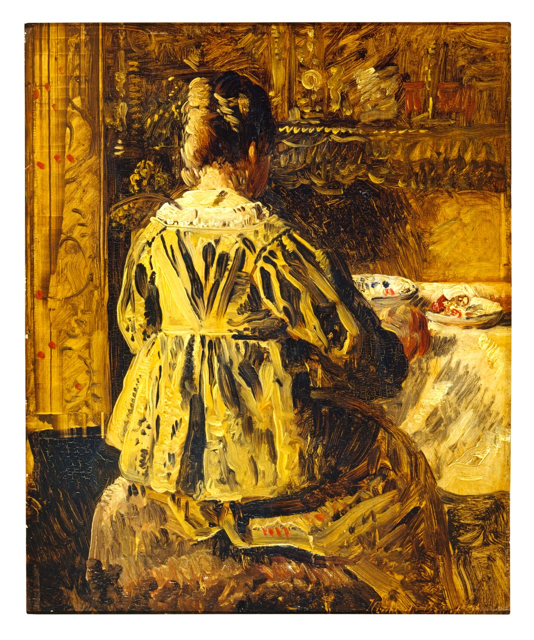 A refeição ou a mulher vista de trás (óleo sobre tela) de Henri de Braekeleer