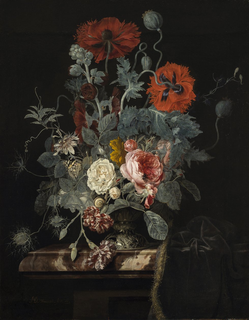 Natureza morta floral, 1665 de Henri de Fromantiou