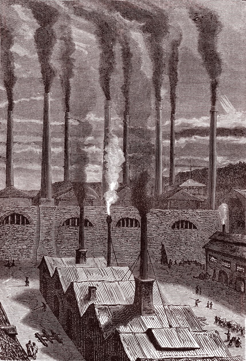 Fábrica de armas Bigs em Goldspring, perto de Nova Iorque de Henri de Montaut