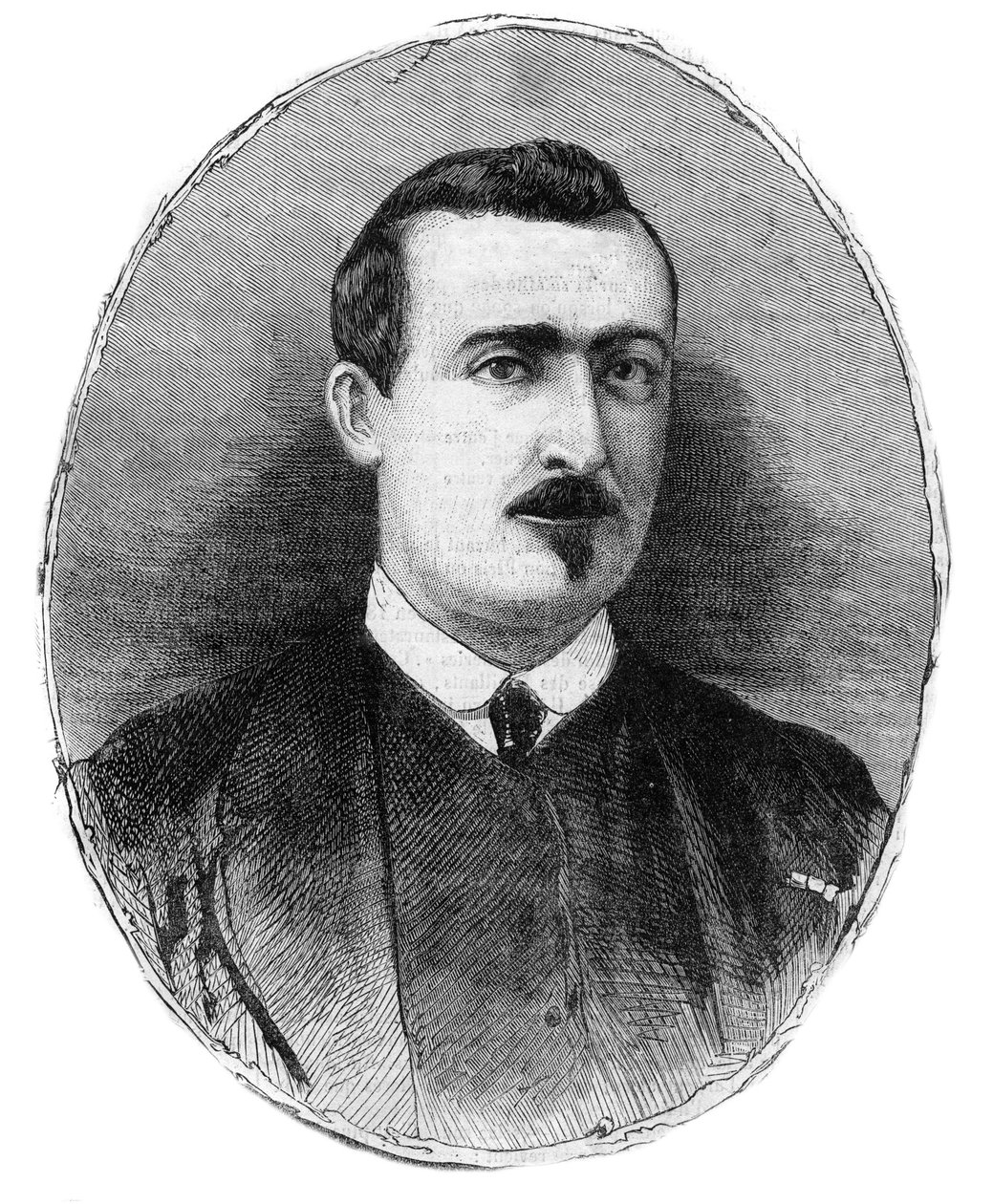Retrato de Antoine Alphonse Chassepot (1833-1905) Armeiro e Criador da Espingarda do mesmo nome - Desenho de Henry de Montaut de Henri de Montaut