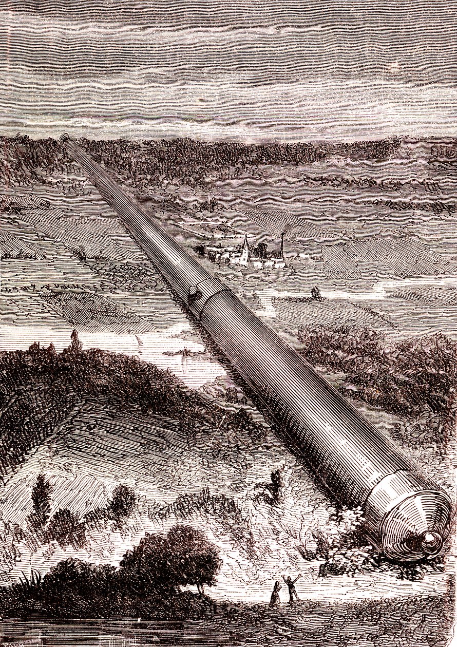 A arma espacial gigante de J. T. Maston, "Da Terra à Lua" de Júlio Verne de Henri de Montaut
