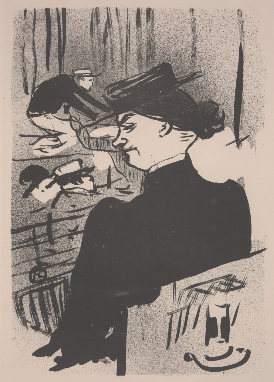 Um Espectador Durante a Canção de Polin de Henri de Toulouse Lautrec
