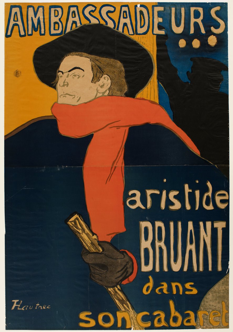 Embaixadores: Aristide Bruant no seu cabaré de Henri de Toulouse-Lautrec