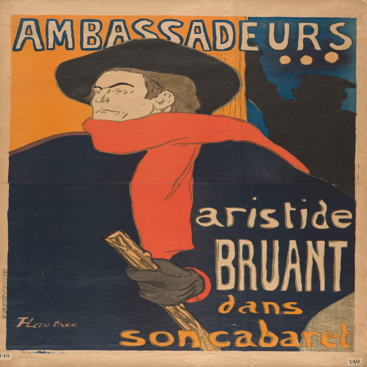 Ambassadeurs Aristide Bruant in seinem Kabarett de Henri de Toulouse-Lautrec