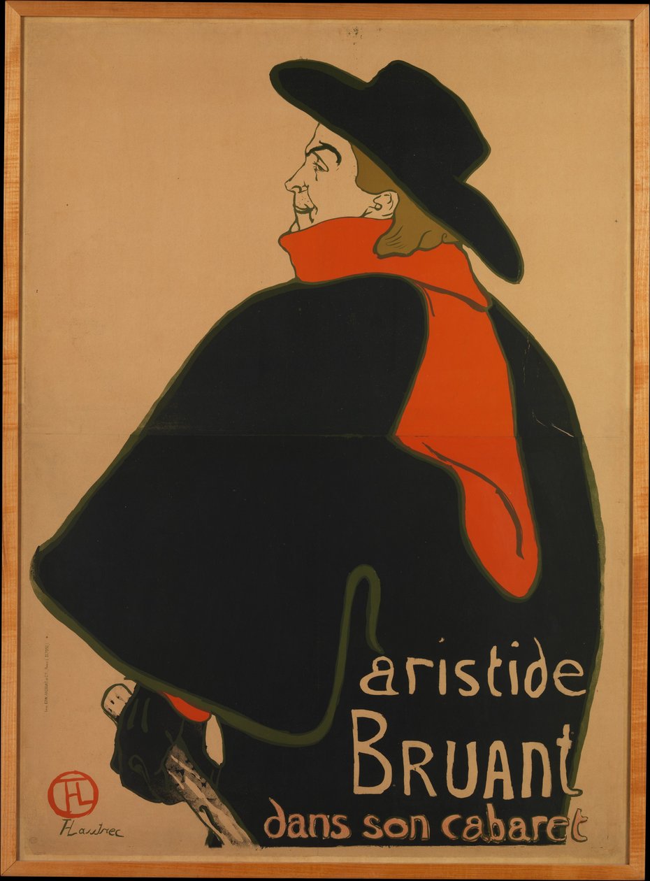 Aristide Bruant, no seu cabaré de Henri de Toulouse-Lautrec