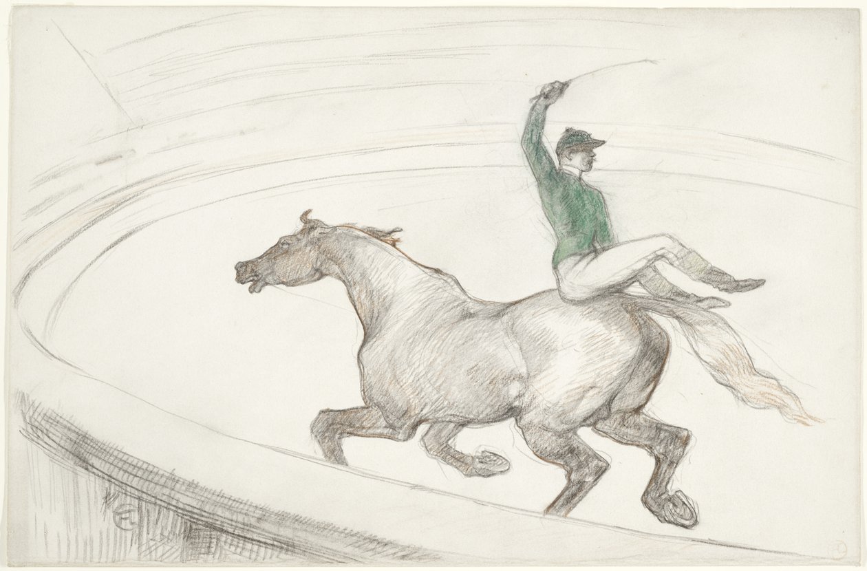 No Circo: Jockey (Au cirque: Jockey) de Henri de Toulouse Lautrec