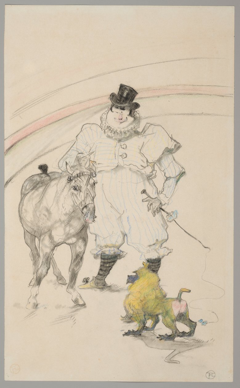 No Circo: Pónei e Babuíno Treinados de Henri de Toulouse-Lautrec