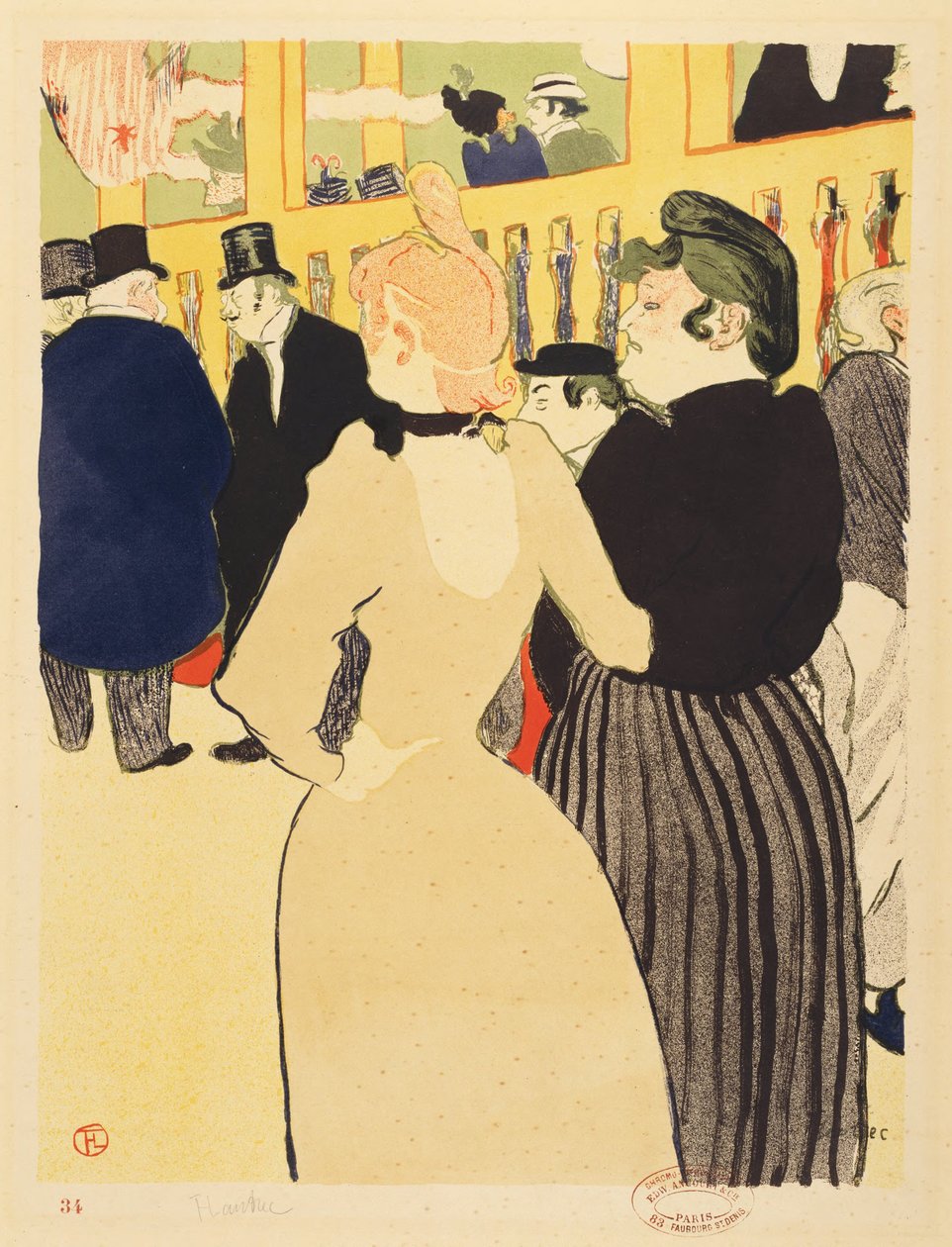No Moulin Rouge (La Goulue e a sua irmã) de Henri de Toulouse-Lautrec