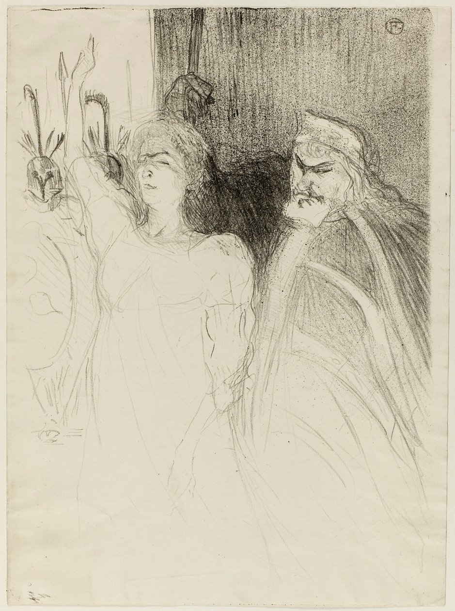 Bartet e Mounet-Sully, em Antígona de Henri de Toulouse-Lautrec
