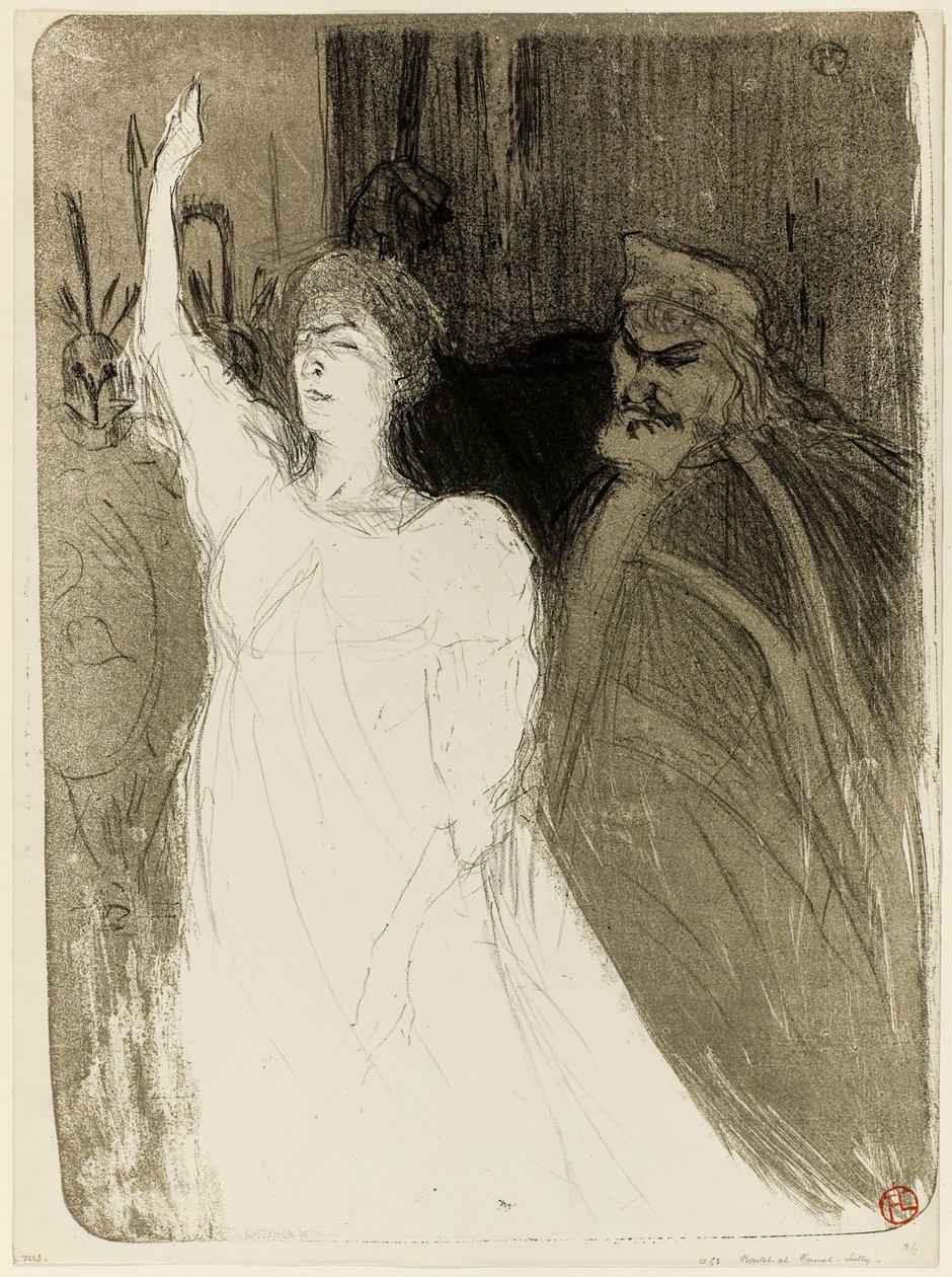 Bartet e Mounet-Sully, em Antígona de Henri de Toulouse-Lautrec