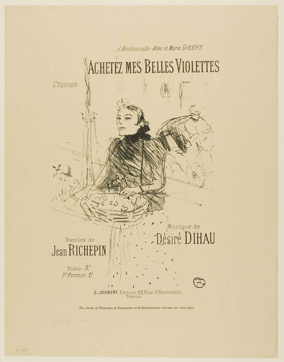 Compre minhas Pretty Violets, de Melodies by Désiré Dihau de Henri de Toulouse-Lautrec