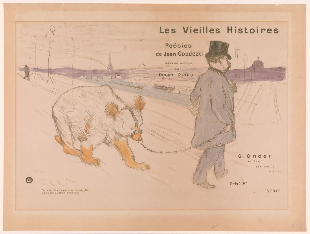 Projecto de capa para «Les Vieilles Histoires» de Henri de Toulouse-Lautrec
