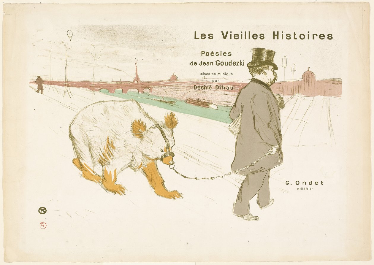 Capa e frontispício de Les Vieilles Histoires (As Histórias Antigas) de Henri de Toulouse Lautrec