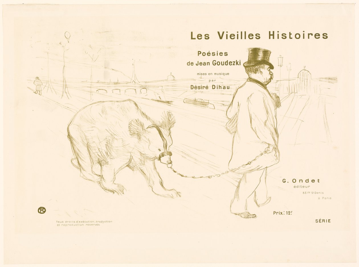 Capa e Frontispício de Les Vieilles Histoires de Henri de Toulouse-Lautrec