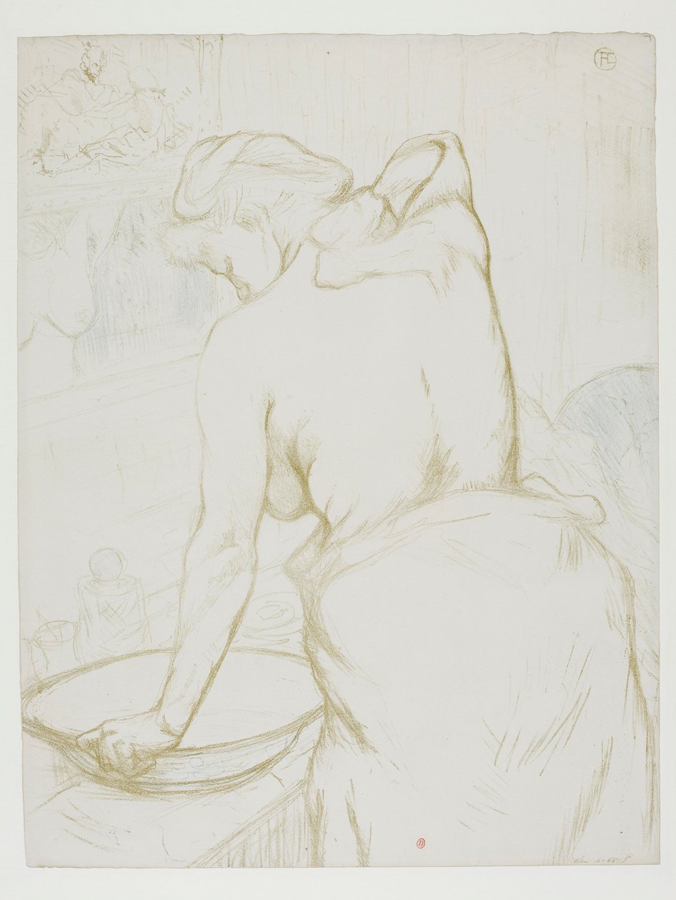 Elas: Mulher a tomar banho de Henri de Toulouse-Lautrec