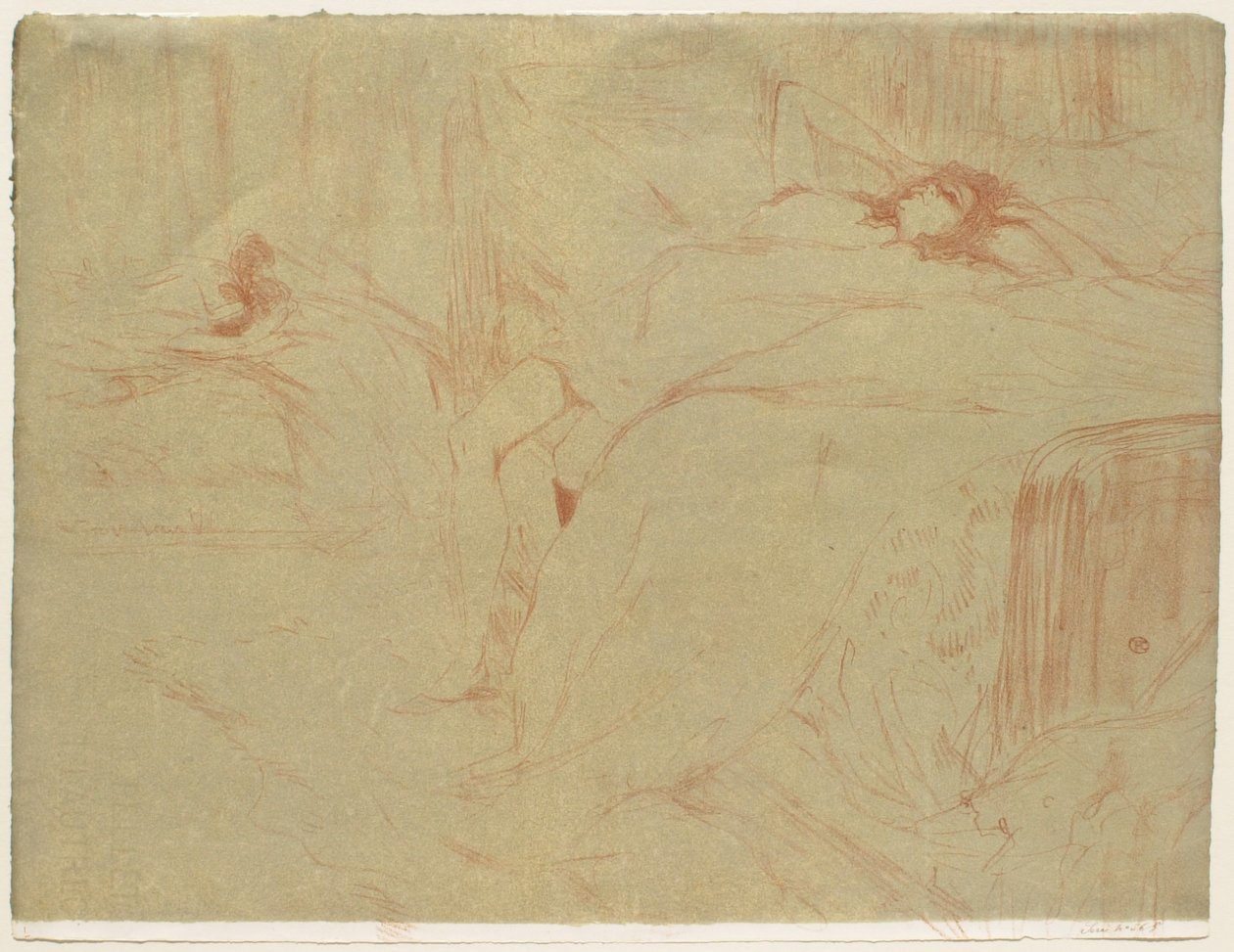 Elles: Mulher deitada de costas - Lassidão de Henri de Toulouse-Lautrec