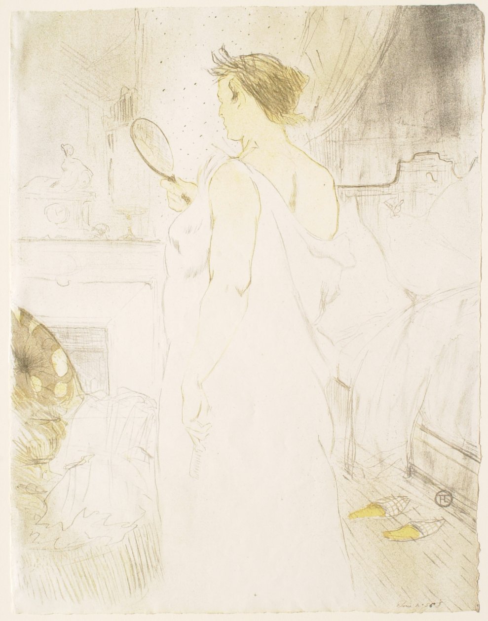 Elles: mulher com espelho de Henri de Toulouse-Lautrec