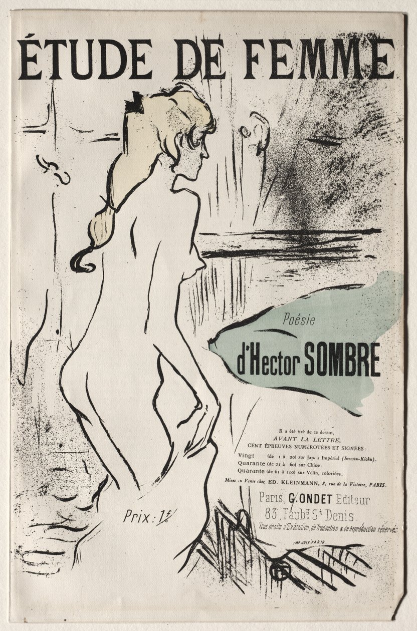 Estudo da Mulher de Henri de Toulouse-Lautrec