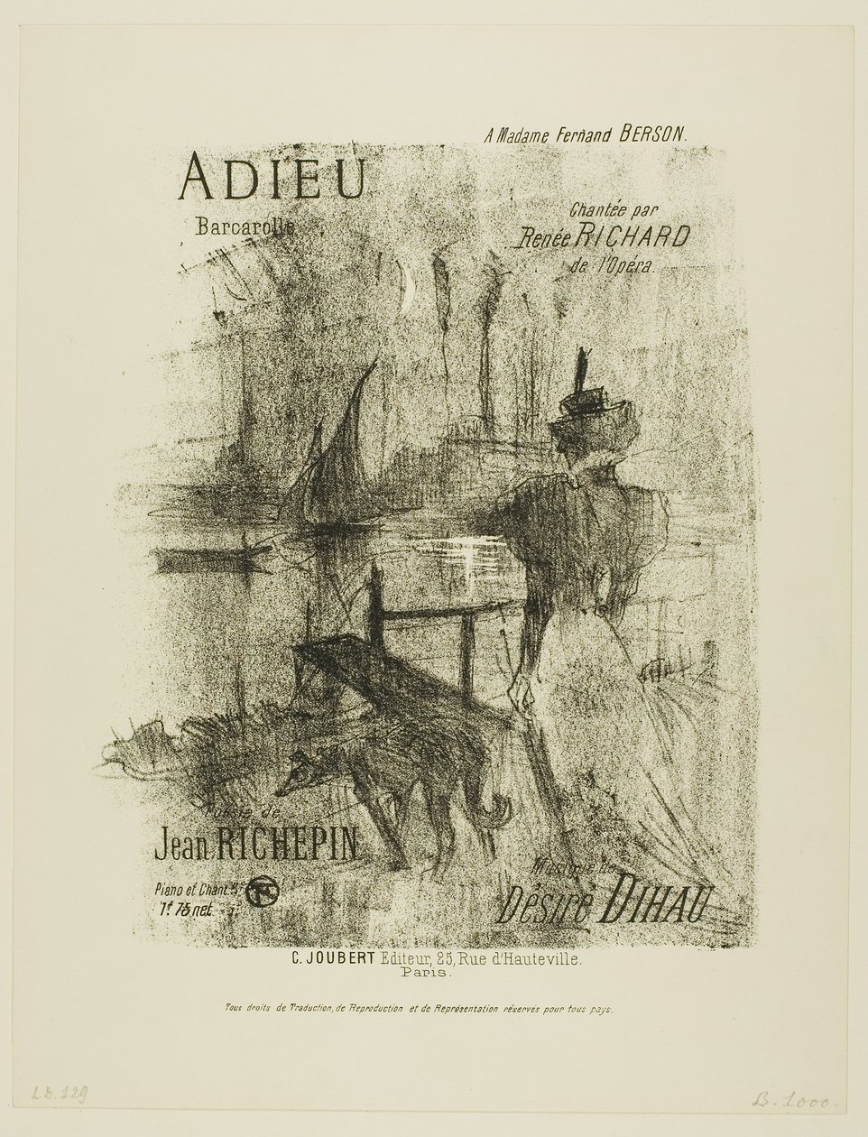 Adeus, de Mélodies de Désiré Dihau de Henri de Toulouse-Lautrec