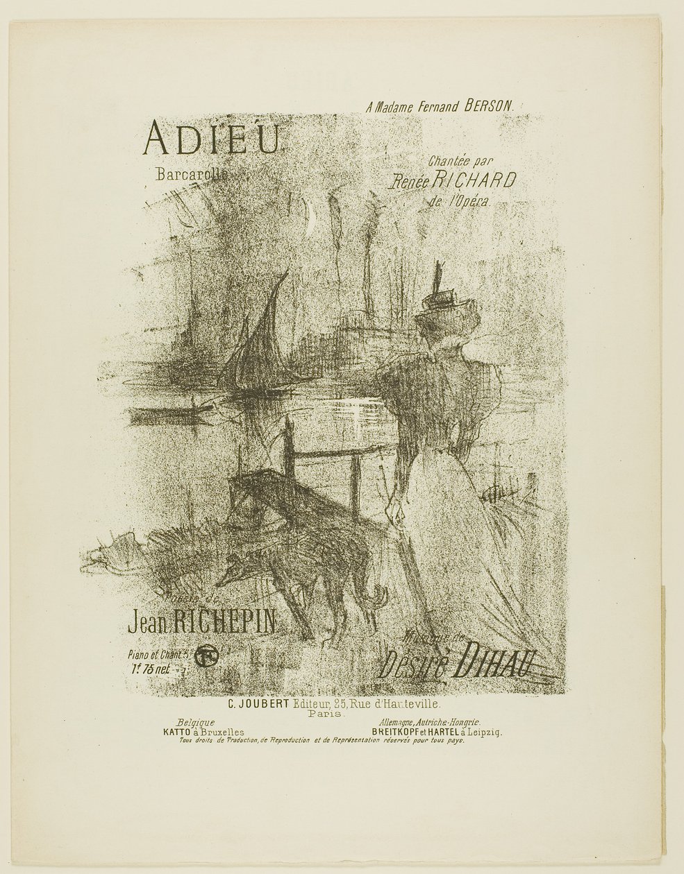 Adeus, de Mélodies de Désiré Dihau de Henri de Toulouse-Lautrec