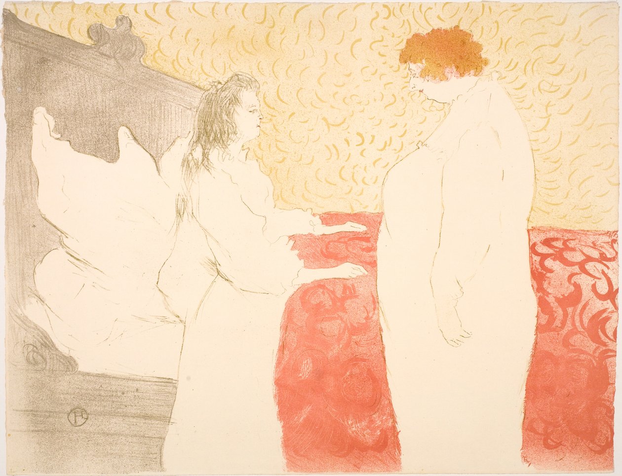 Mulher na cama, perfil, amanhecer de Henri de Toulouse-Lautrec