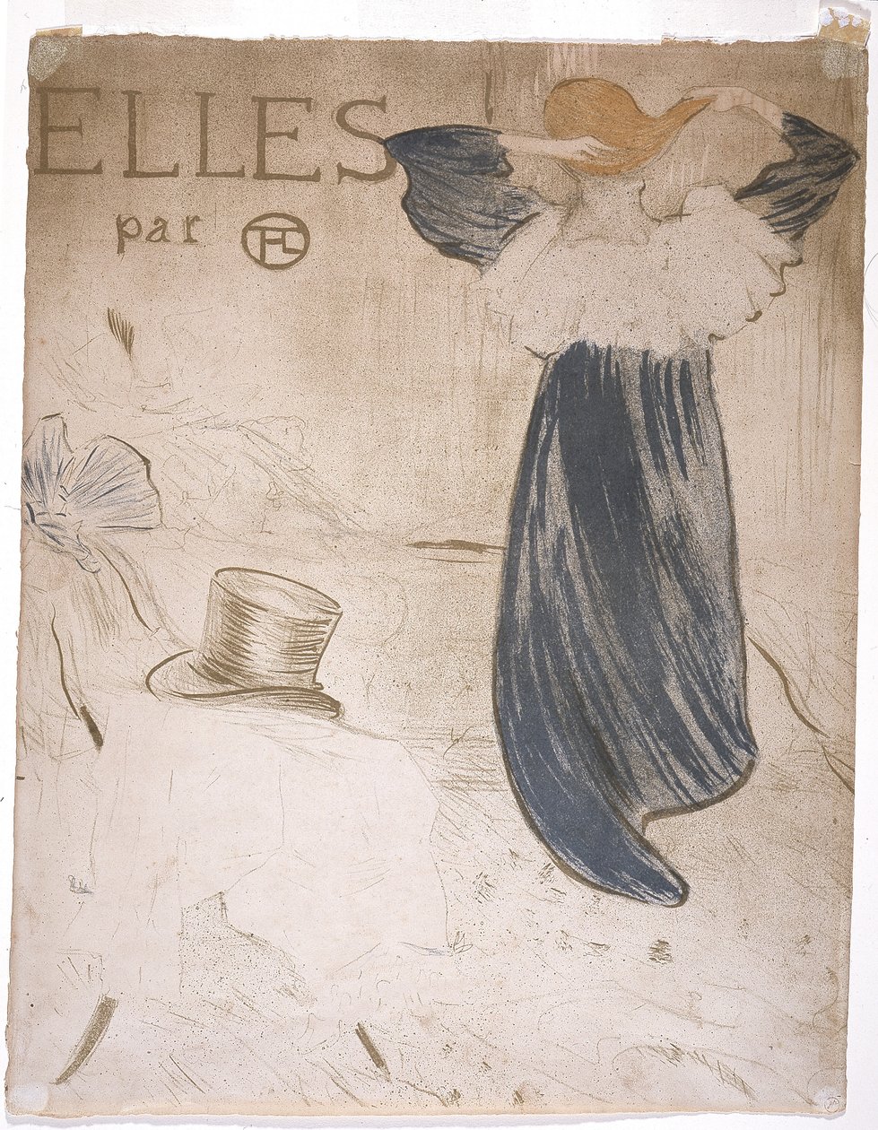 Frontispício para "Elles" (litografia a cores) de Henri de Toulouse Lautrec