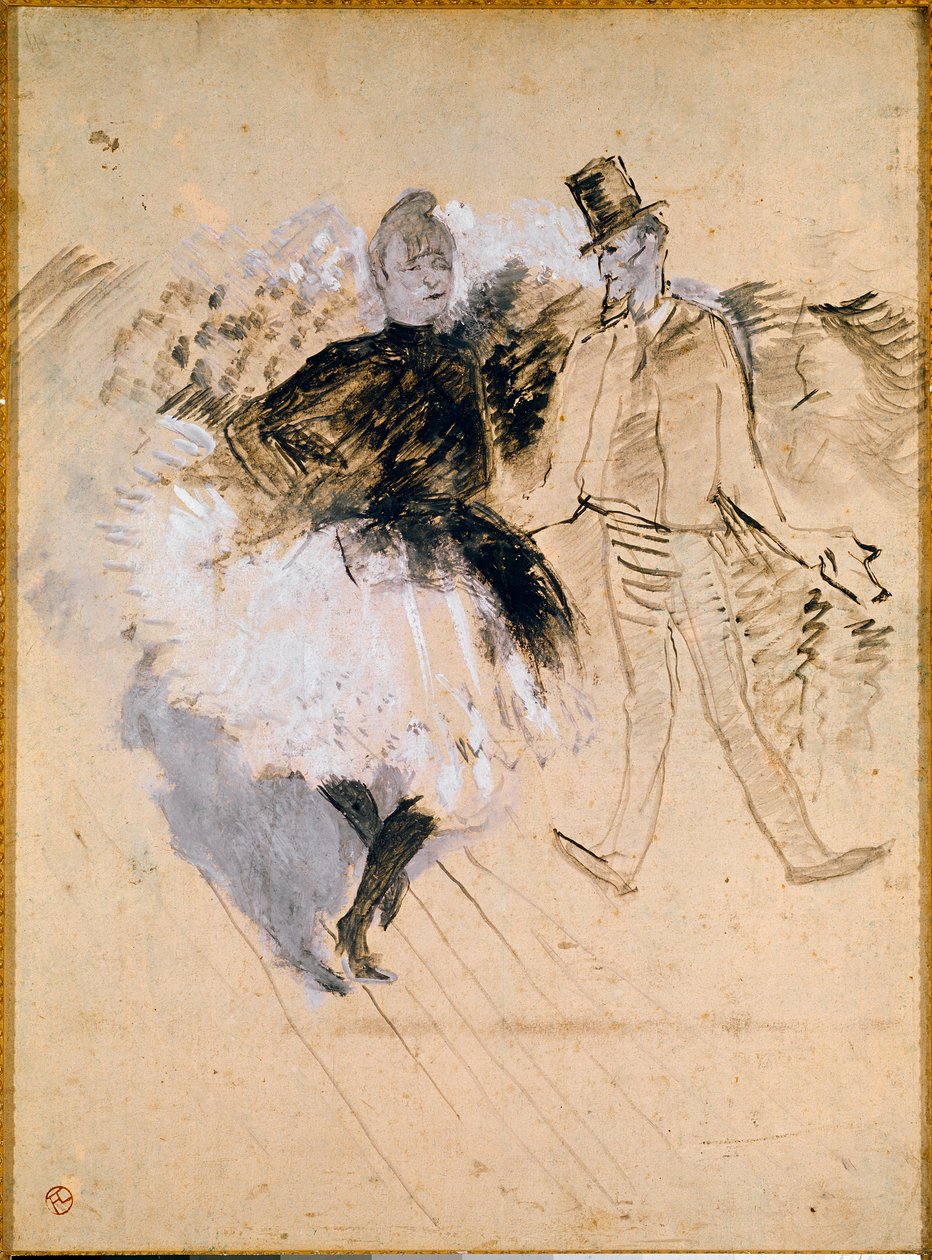 Goulue e Valentin le Desosse no Moulin de la Galette de Henri de Toulouse Lautrec