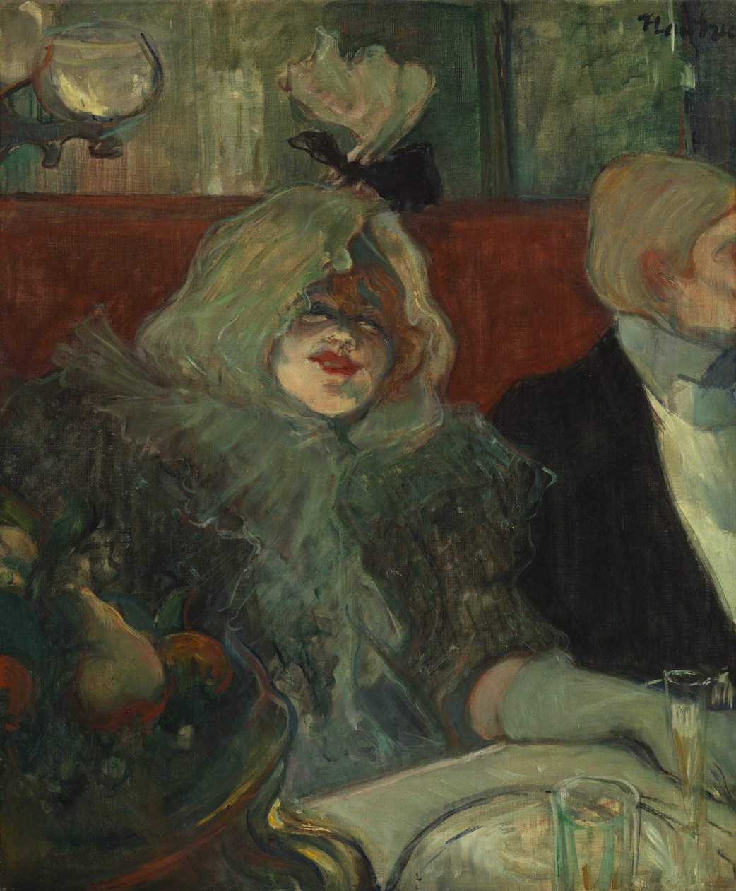 Em uma sala de jantar privada (At the Rat Mort), c.1899 (óleo sobre tela) (ver também 5848190) de Henri de Toulouse Lautrec