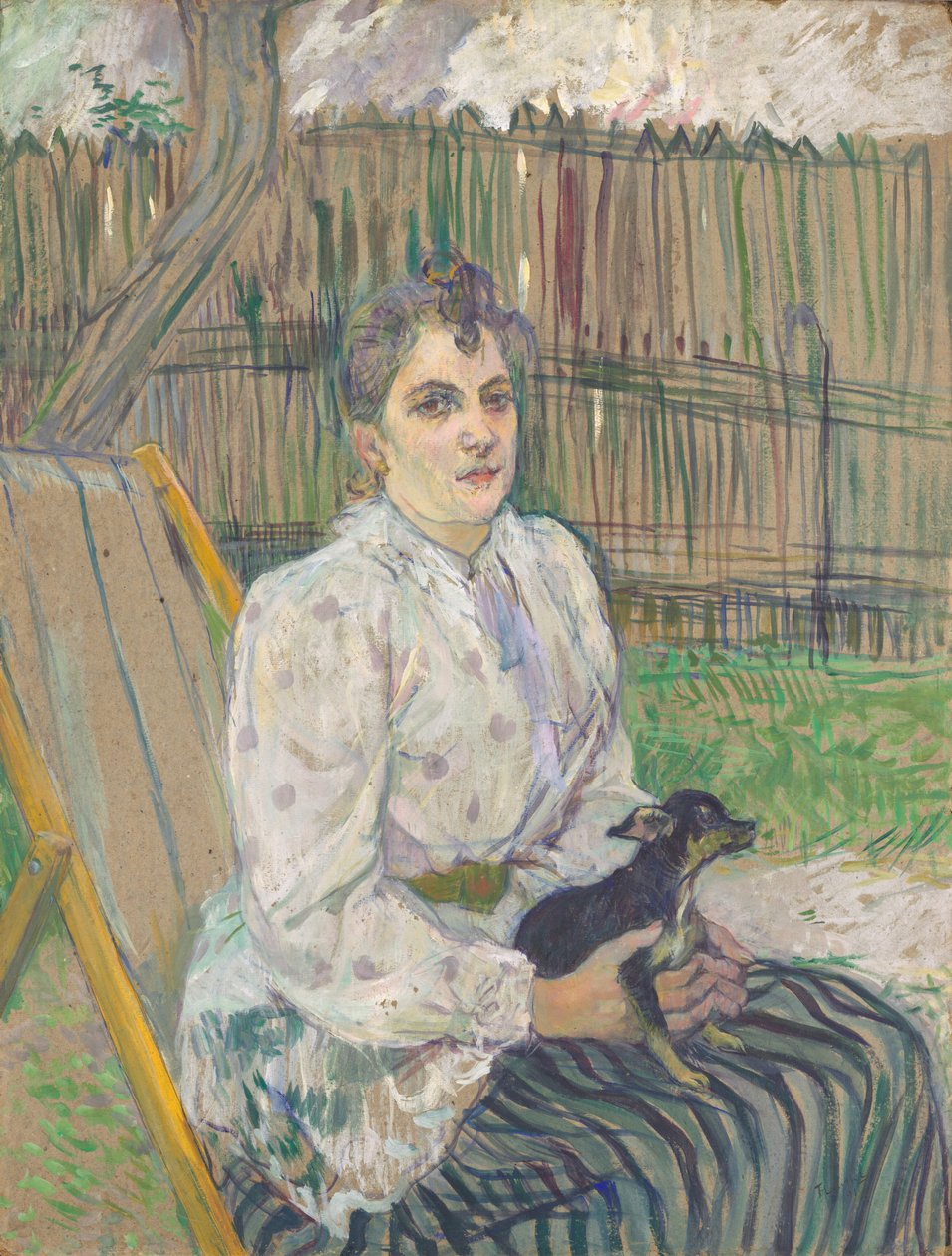 Senhora com um cão de Henri de Toulouse-Lautrec