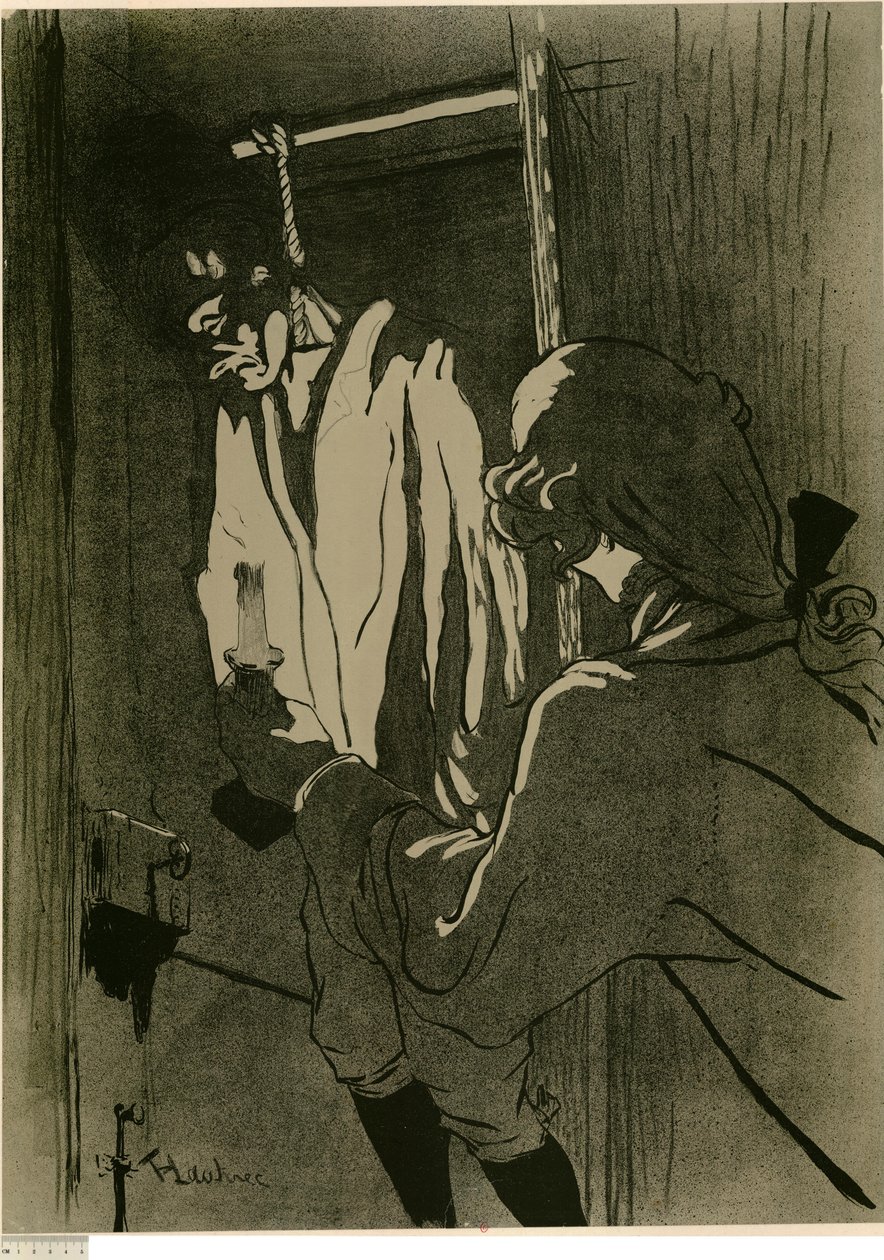 [O Enforcado (1.ª ilustração)] de Henri de Toulouse-Lautrec