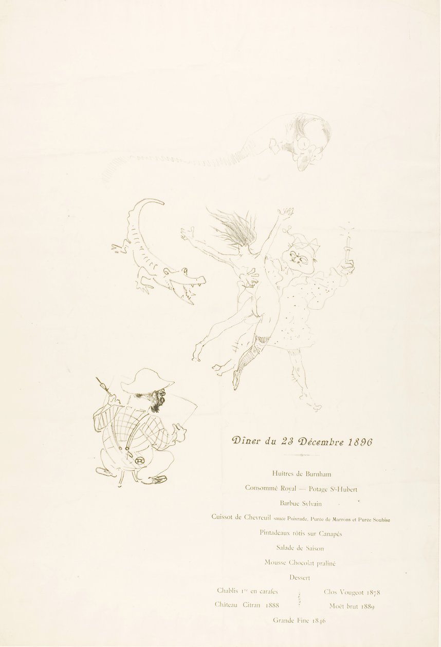 O crocodilo, Menu de Henri de Toulouse-Lautrec